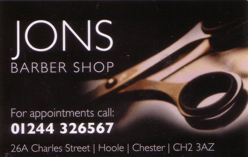 Jon's Barbers Business Card
